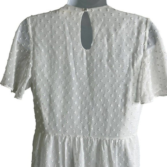ALTAR’D State Size XS Tiered Dress Rosie Flutter Sleeve Ivory Swiss Dot NEW - Picture 5 of 12